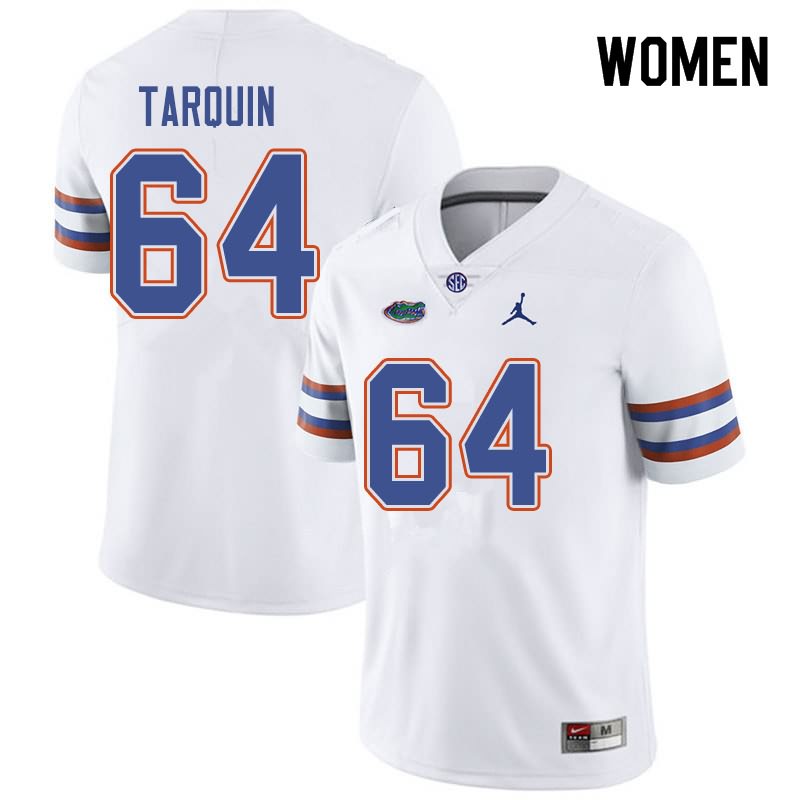 NCAA Florida Gators Michael Tarquin Women's #64 Jordan Brand White Stitched Authentic College Football Jersey JDN1364VL